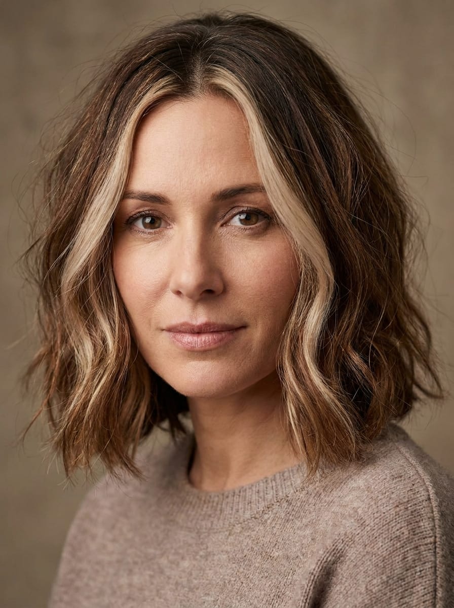 Balayage Bob mit Money Piece - Balayage Bob
